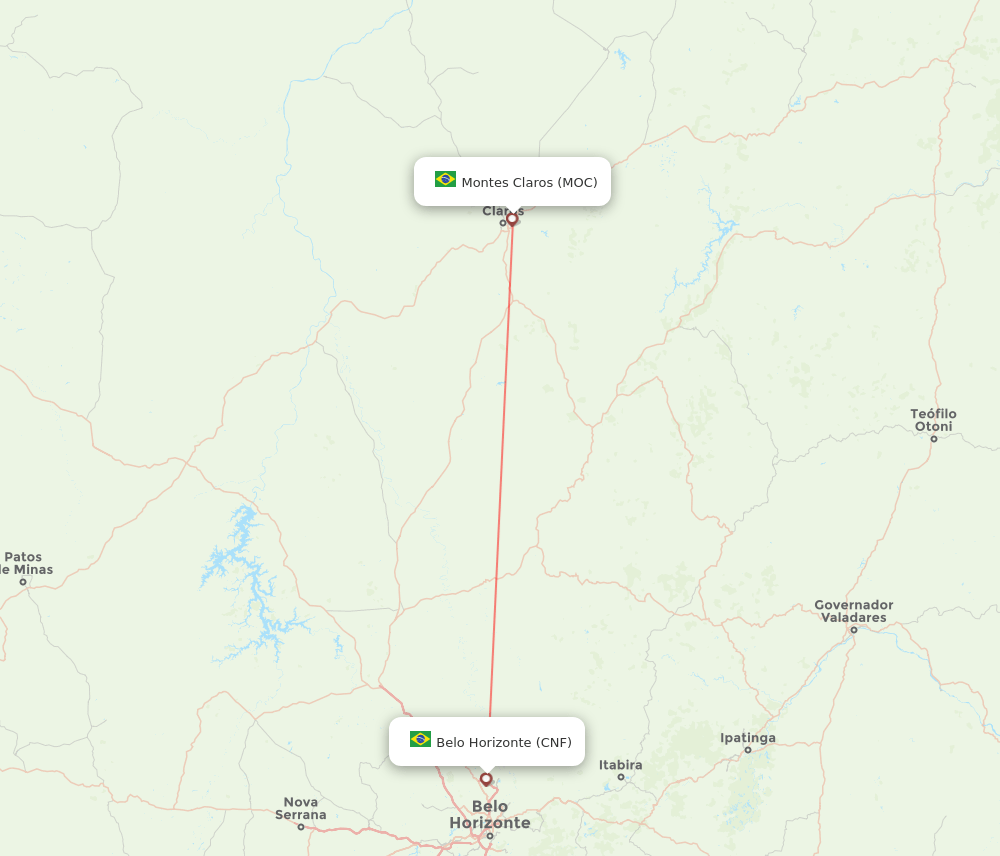 Flights From Montes Claros To Belo Horizonte MOC To CNF Flight Routes