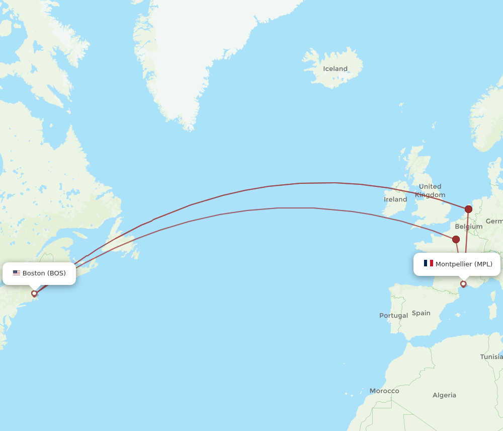 Flights From Montpellier To Boston Mpl To Bos Flight Routes