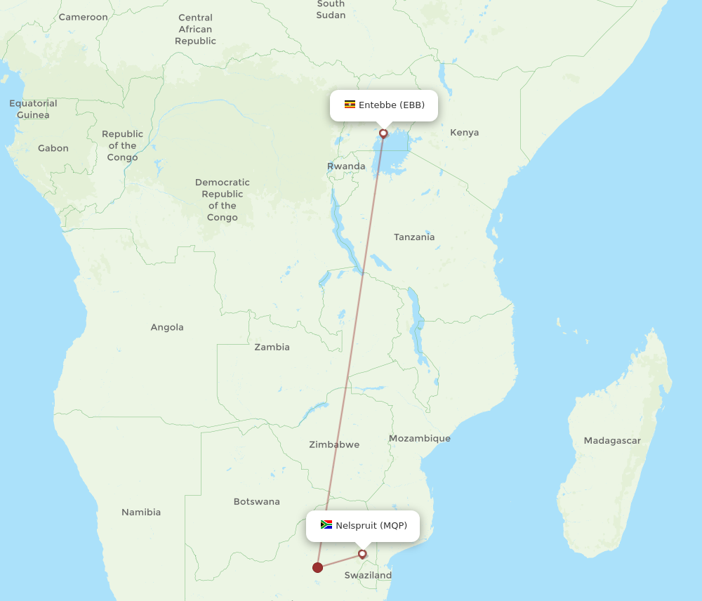 All Flight Routes From Nelspruit To Entebbe MQP To EBB Flight Routes