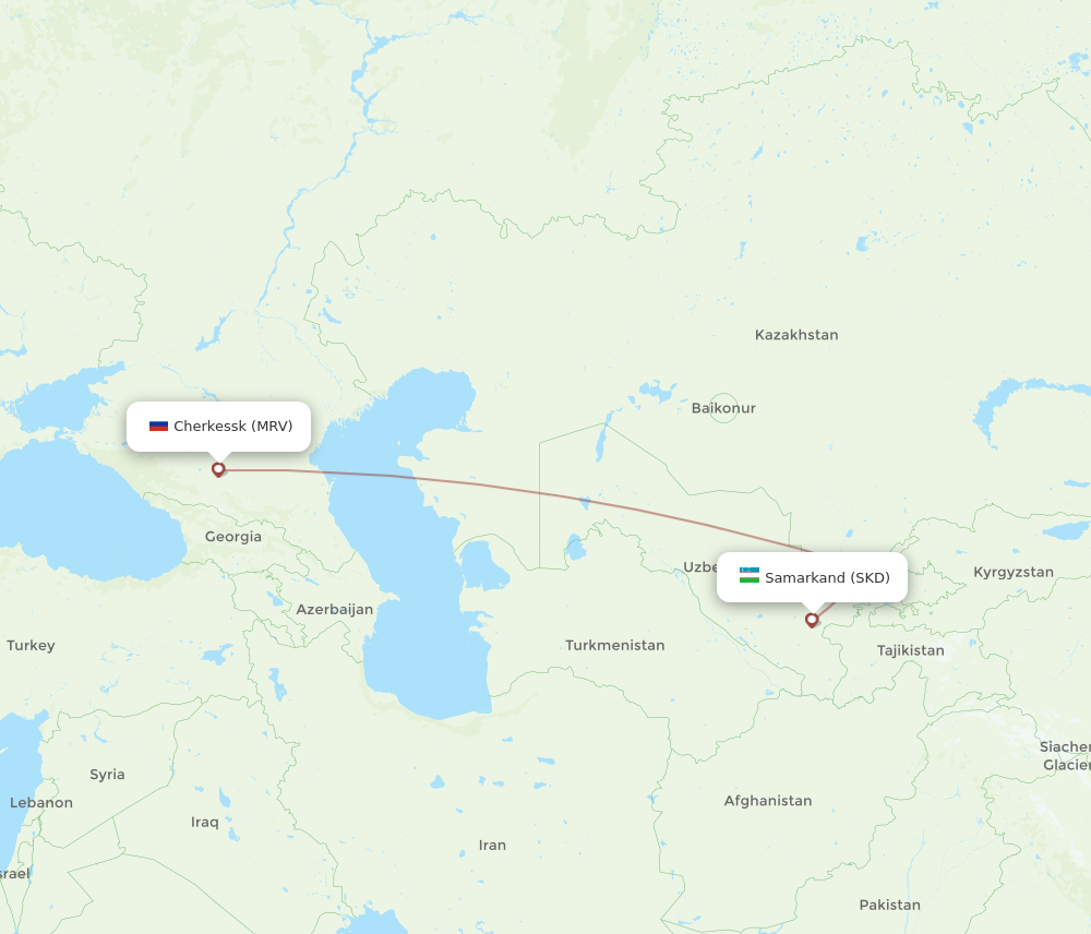 All Flight Routes From Mineralnye Vody To Samarkand Mrv To Skd