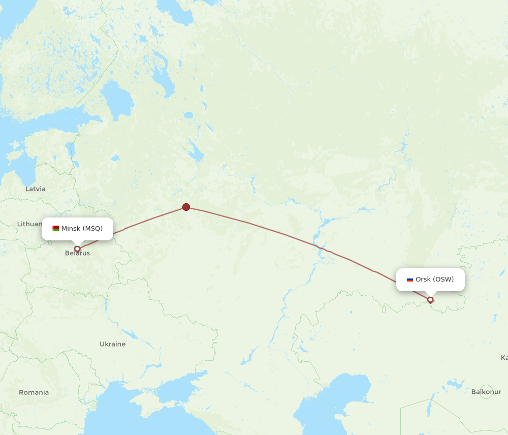 Flights From Minsk To Orsk Msq To Osw Flight Routes