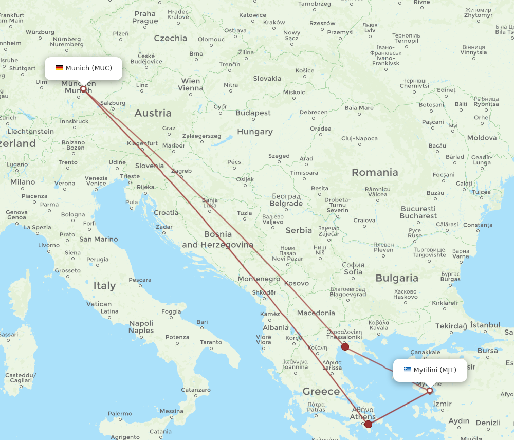 Flights From Munich To Mytilene MUC To MJT Flight Routes