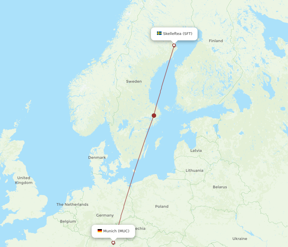 All Flight Routes From Munich To Skelleftea Muc To Sft Flight Routes