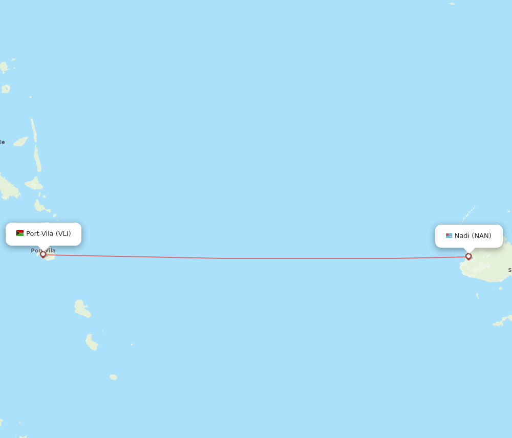 All Flight Routes From Nadi To Port Vila NAN To VLI Flight Routes