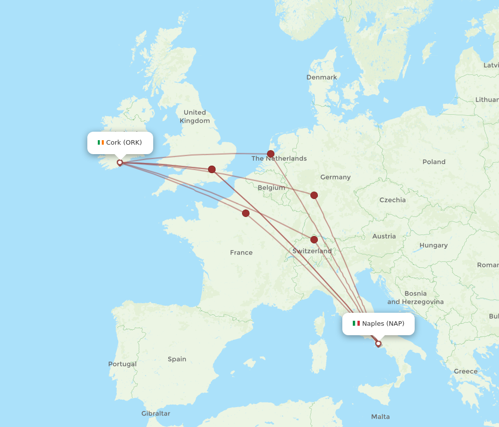 All Flight Routes From Naples To Cork Nap To Ork Flight Routes