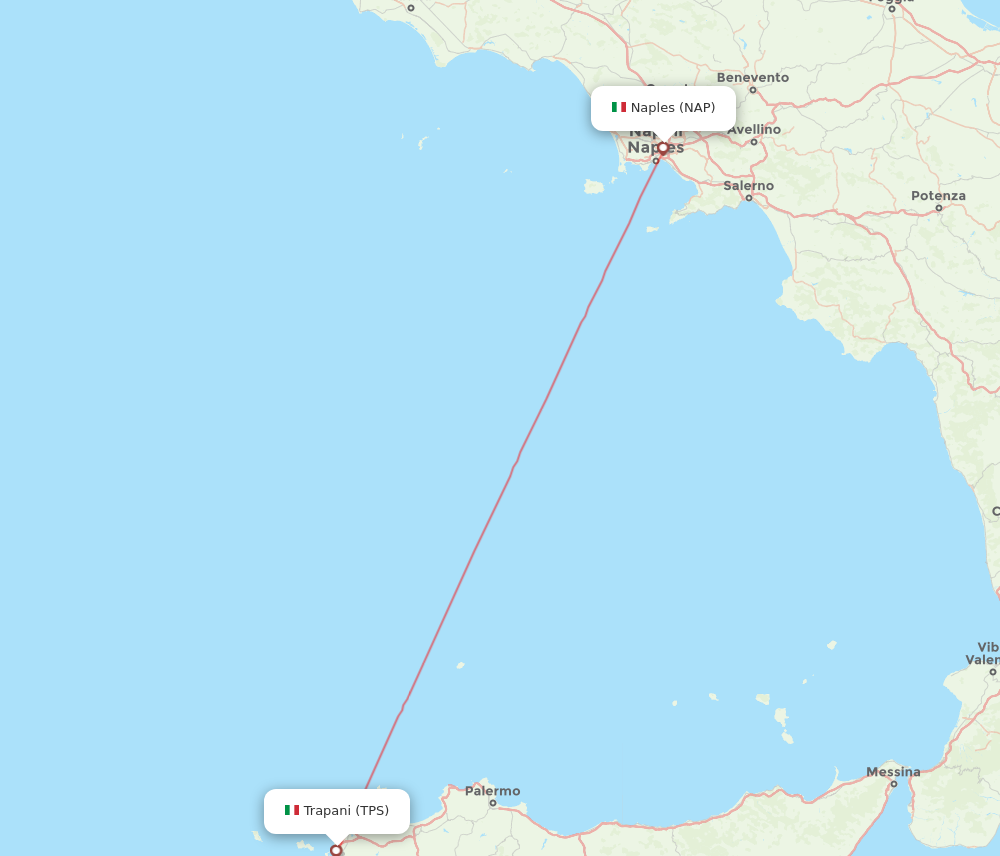 All Flight Routes From Naples To Trapani Nap To Tps Flight Routes