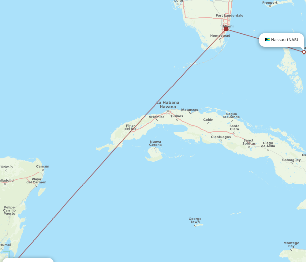 Flights From Nassau To Belize City NAS To BZE Flight Routes