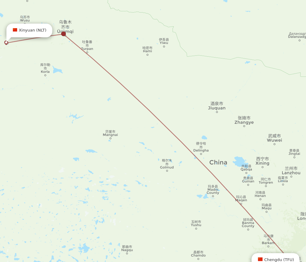 Flights From Xinyuan To Chengdu Nlt To Tfu Flight Routes