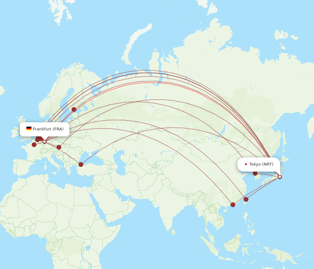 All Flight Routes From Tokyo To Frankfurt Nrt To Fra Flight Routes