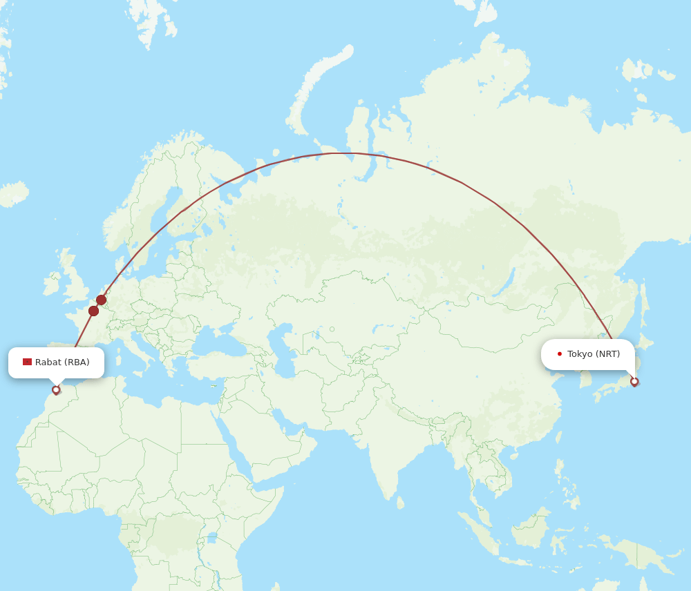 Flights From Tokyo To Rabat Nrt To Rba Flight Routes