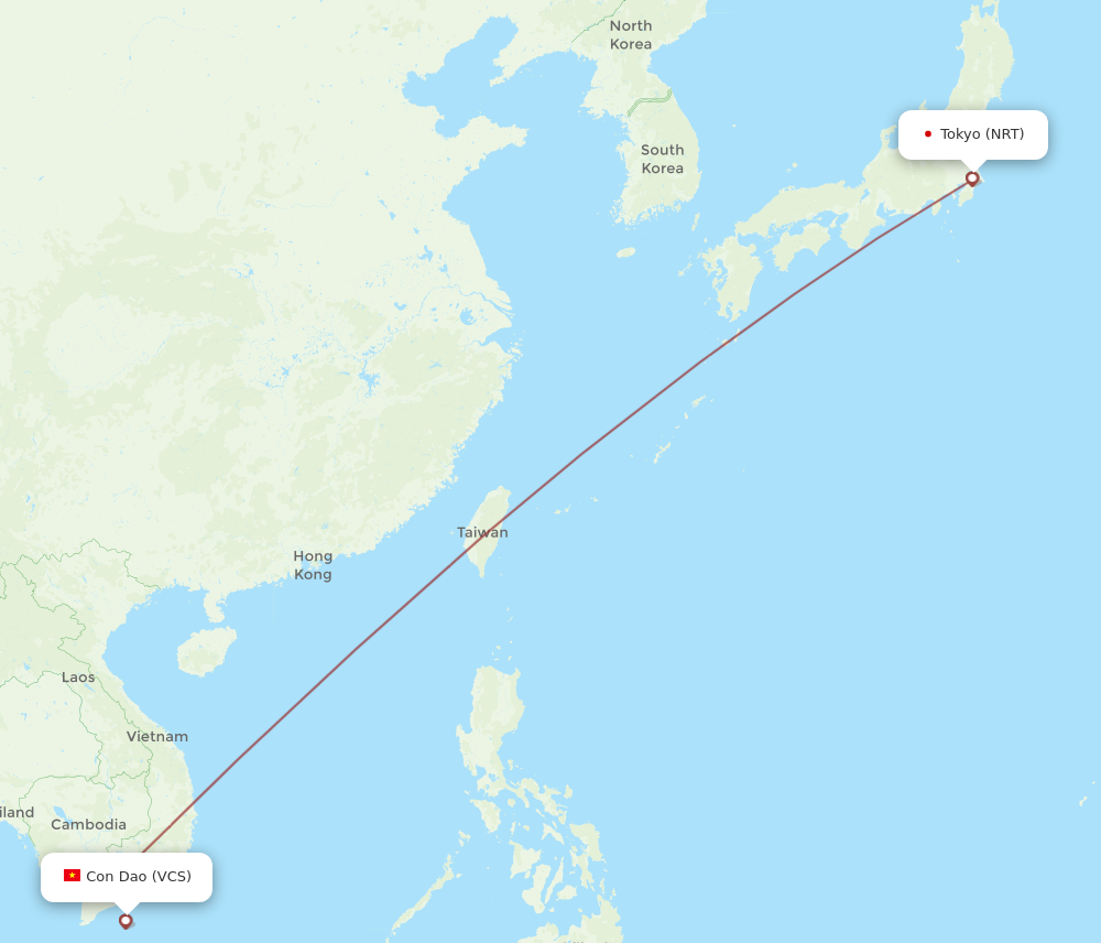 Flights From Tokyo To Con Dao NRT To VCS Flight Routes