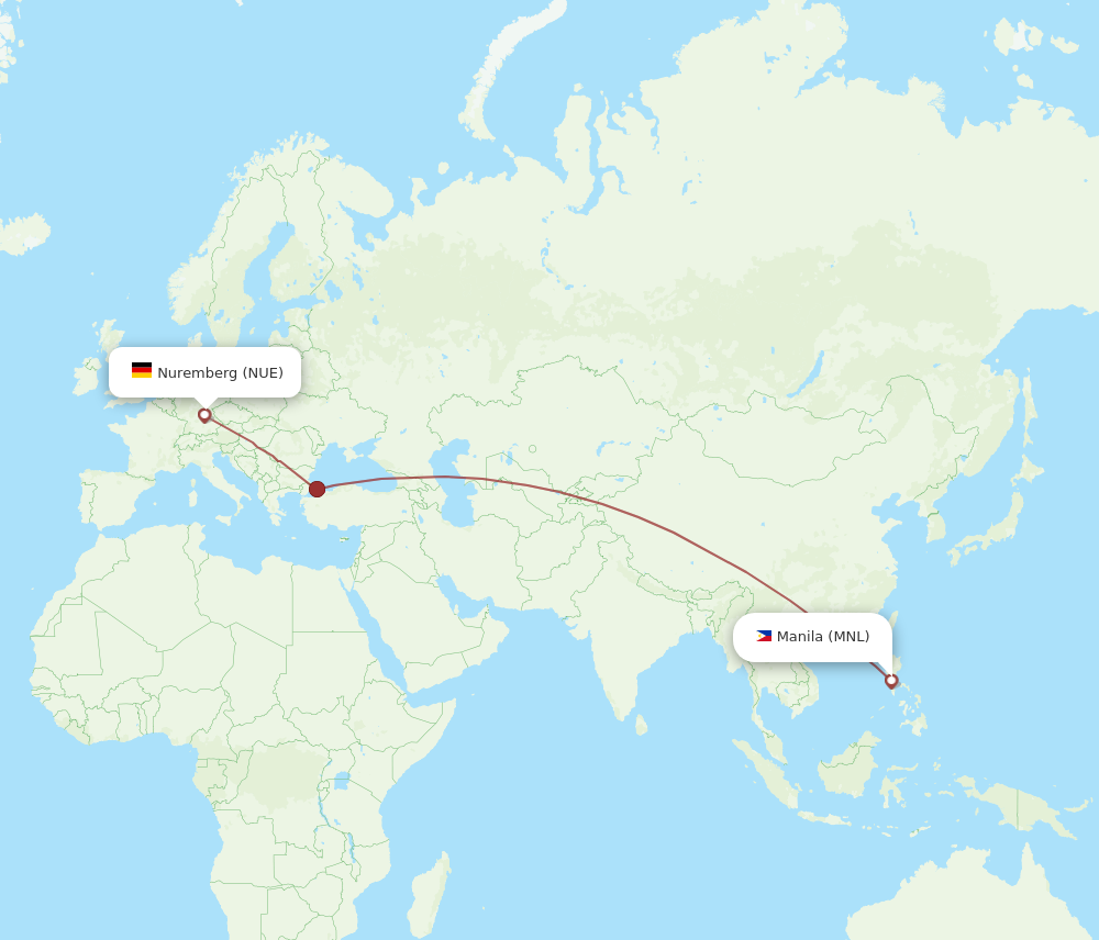 Flights From Nuremberg To Manila Nue To Mnl Flight Routes