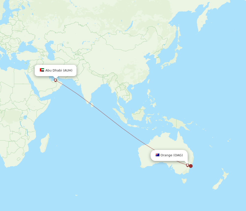 All Flight Routes From Abu Dhabi To Orange Auh To Oag Flight Routes