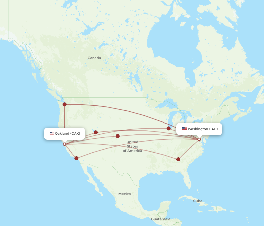 Flights From Oakland To Dulles Oak To Iad Flight Routes