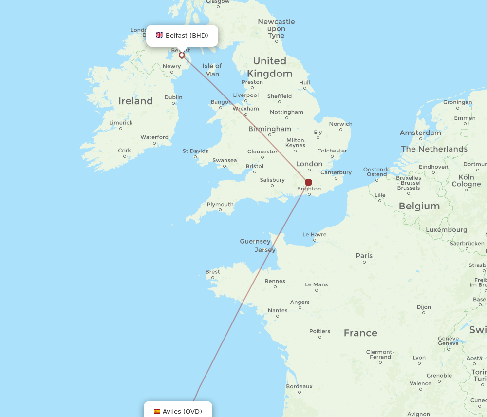 All Flight Routes From Asturias To Belfast Ovd To Bhd Flight Routes