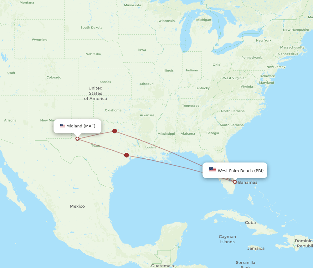 Flights From West Palm Beach To Midland PBI To MAF Flight Routes