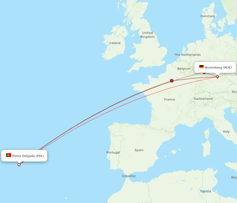 Flights From Ponta Delgada Azores To Nuremberg PDL To NUE Flight