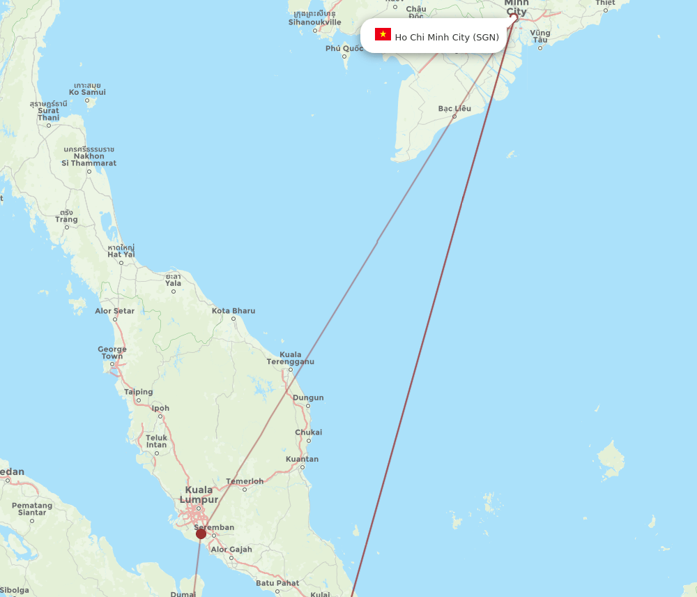 All Flight Routes From Pekanbaru To Ho Chi Minh City PKU To SGN