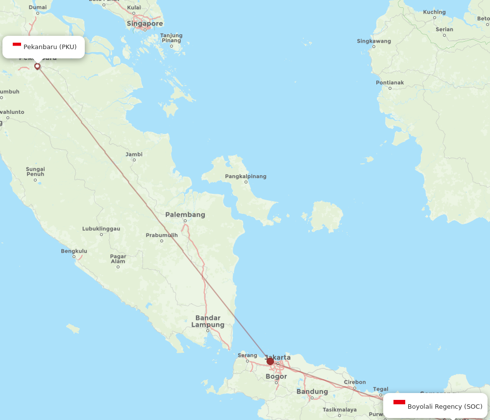 Flights From Pekanbaru To Surakarta PKU To SOC Flight Routes