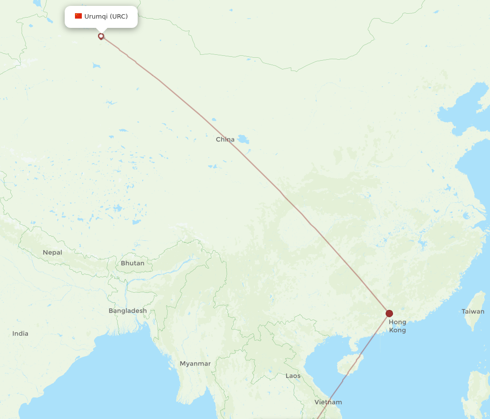 Flights From Urumqi To Phnom Penh Urc To Pnh Flight Routes