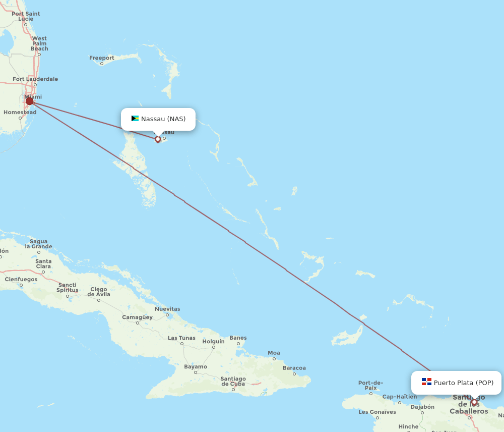 Flights From Puerto Plata To Nassau POP To NAS Flight Routes