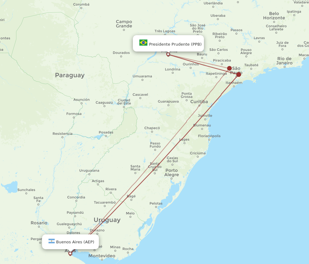 Flights From Presidente Prudente To Buenos Aires Ppb To Aep Flight