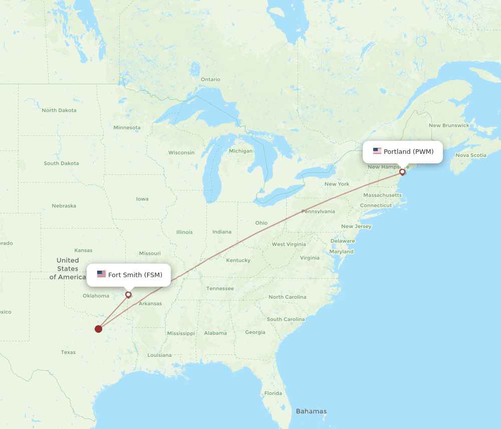 Flights From Portland To Fort Smith Pwm To Fsm Flight Routes