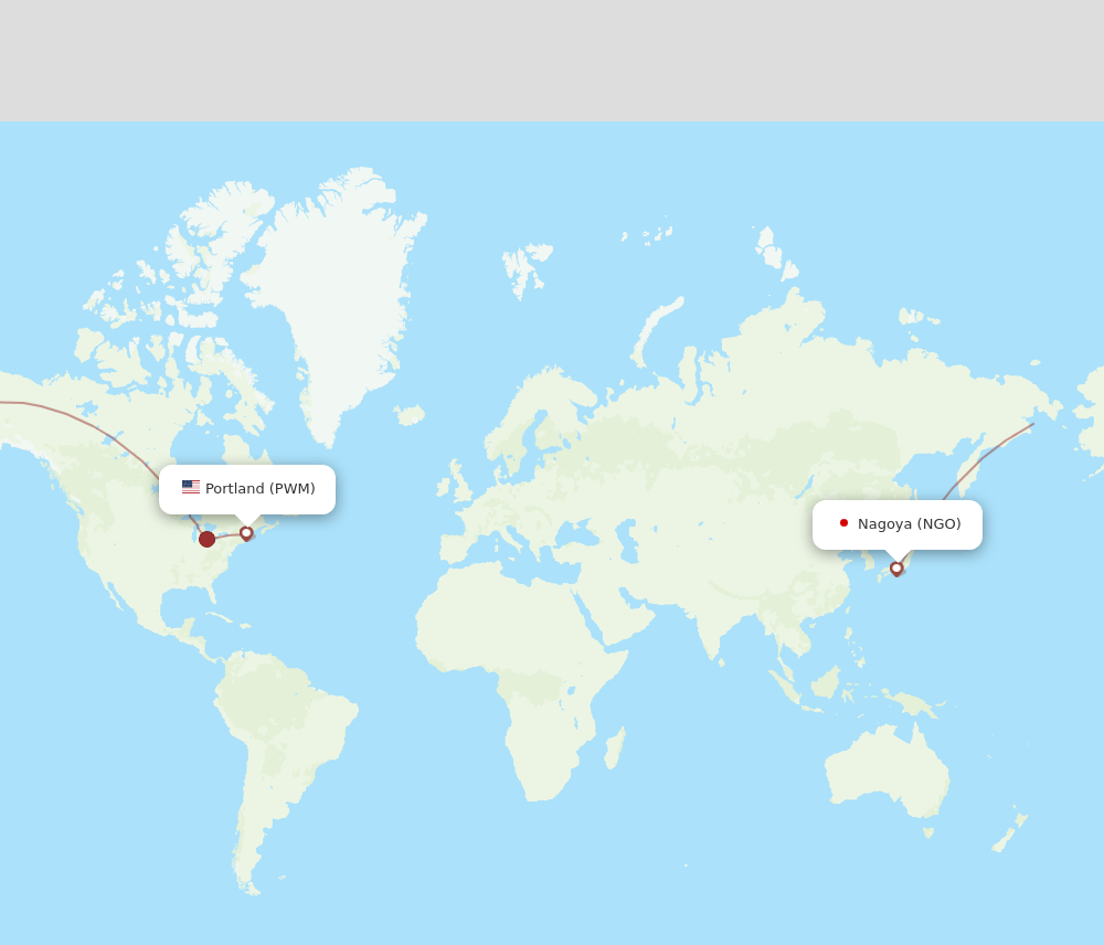 Flights From Portland To Nagoya Pwm To Ngo Flight Routes