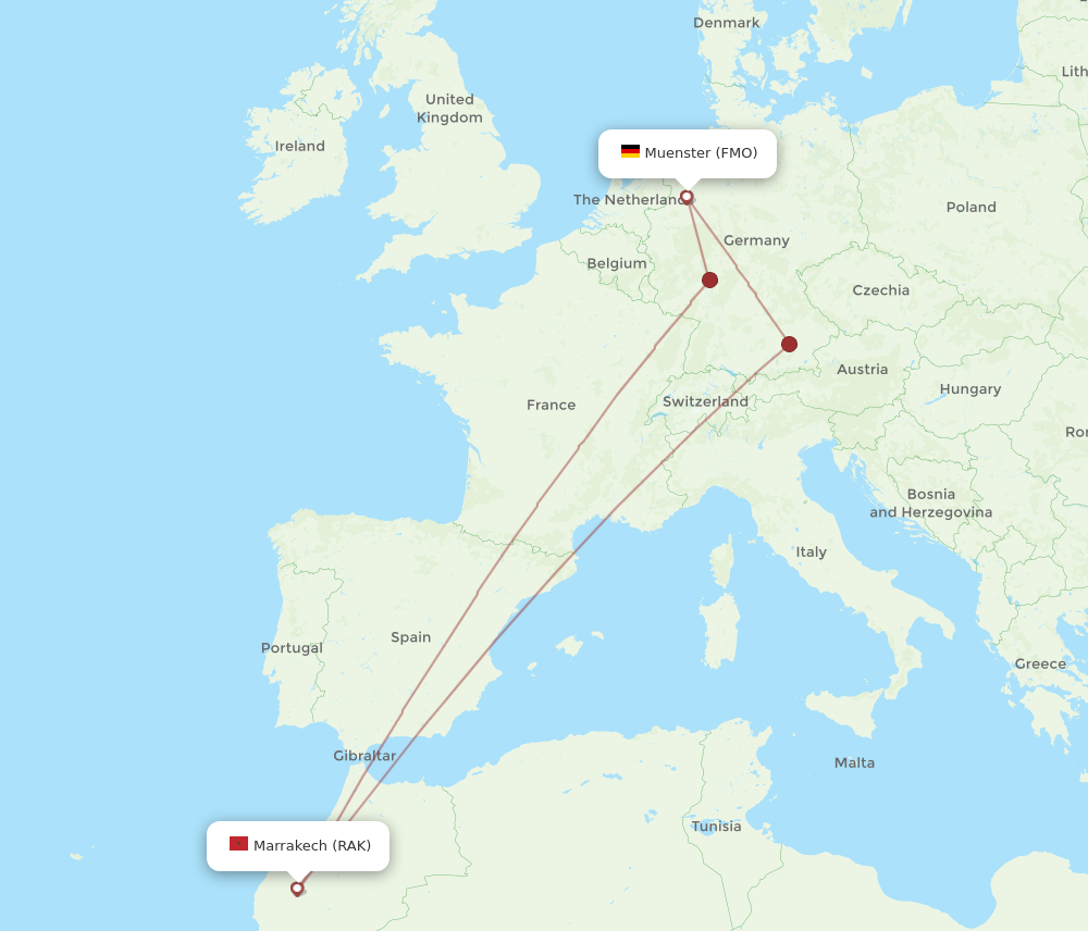 Flights From Marrakech To Muenster RAK To FMO Flight Routes