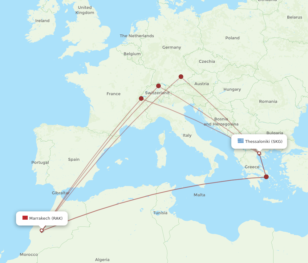 Flights From Marrakech To Thessaloniki RAK To SKG Flight Routes