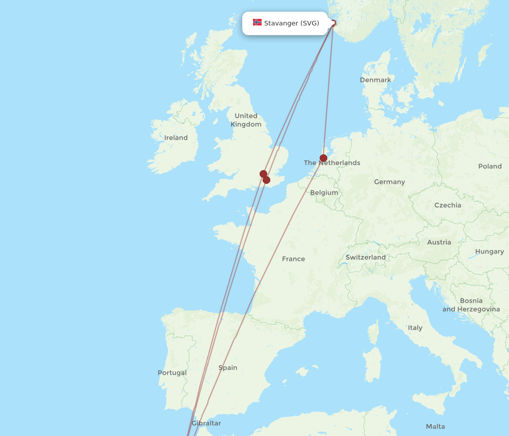 All Flight Routes From Marrakech To Stavanger RAK To SVG Flight Routes