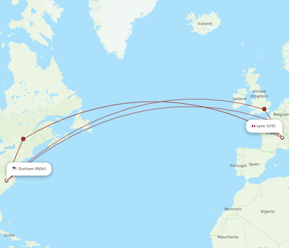 All Flight Routes From Raleigh Durham To Lyon Rdu To Lys Flight Routes