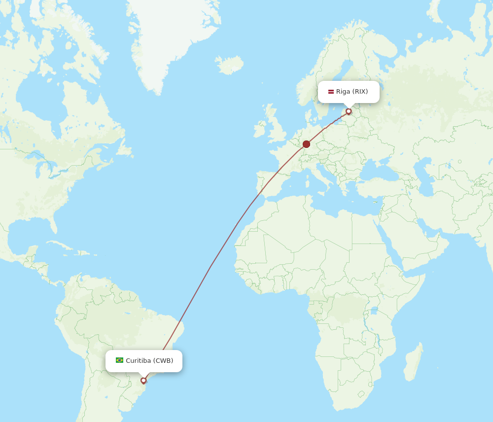 Flights From Riga To Curitiba Rix To Cwb Flight Routes