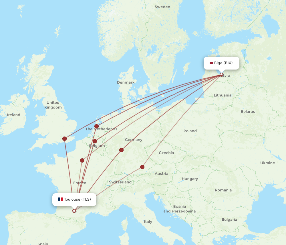 Flights From Riga To Toulouse RIX To TLS Flight Routes