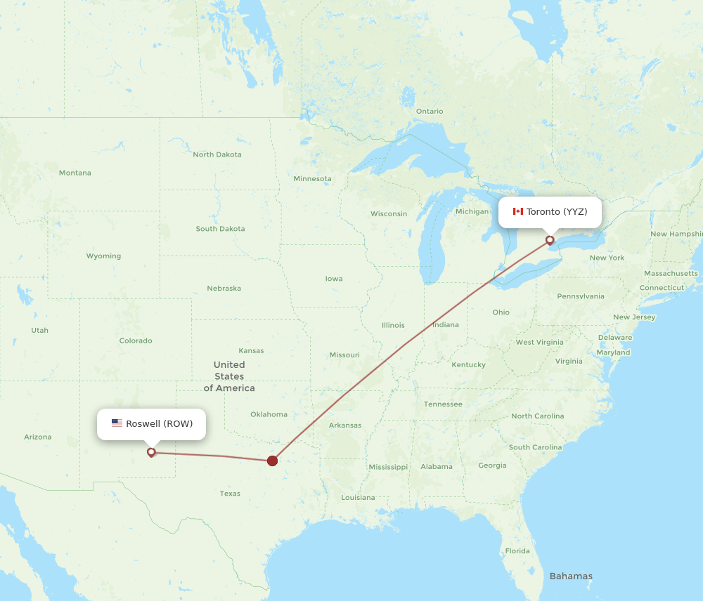 All Flight Routes From Roswell To Toronto ROW To YYZ Flight Routes