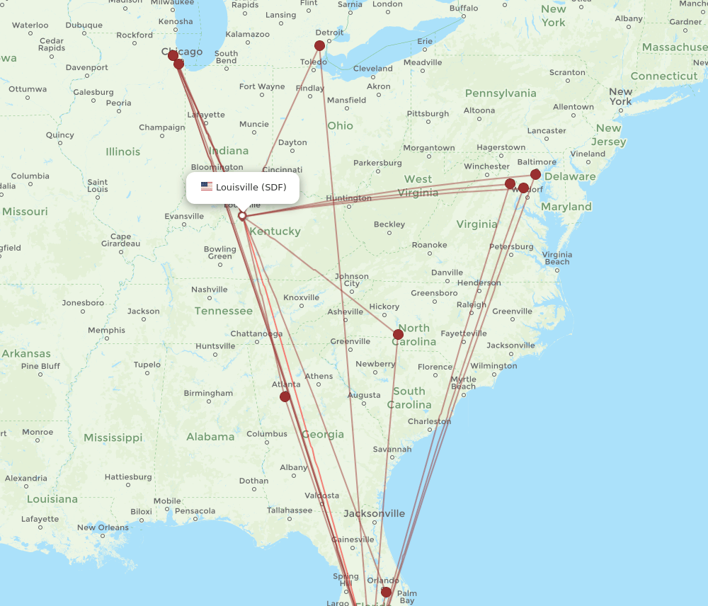 Flights From Fort Myers To Louisville RSW To SDF Flight Routes