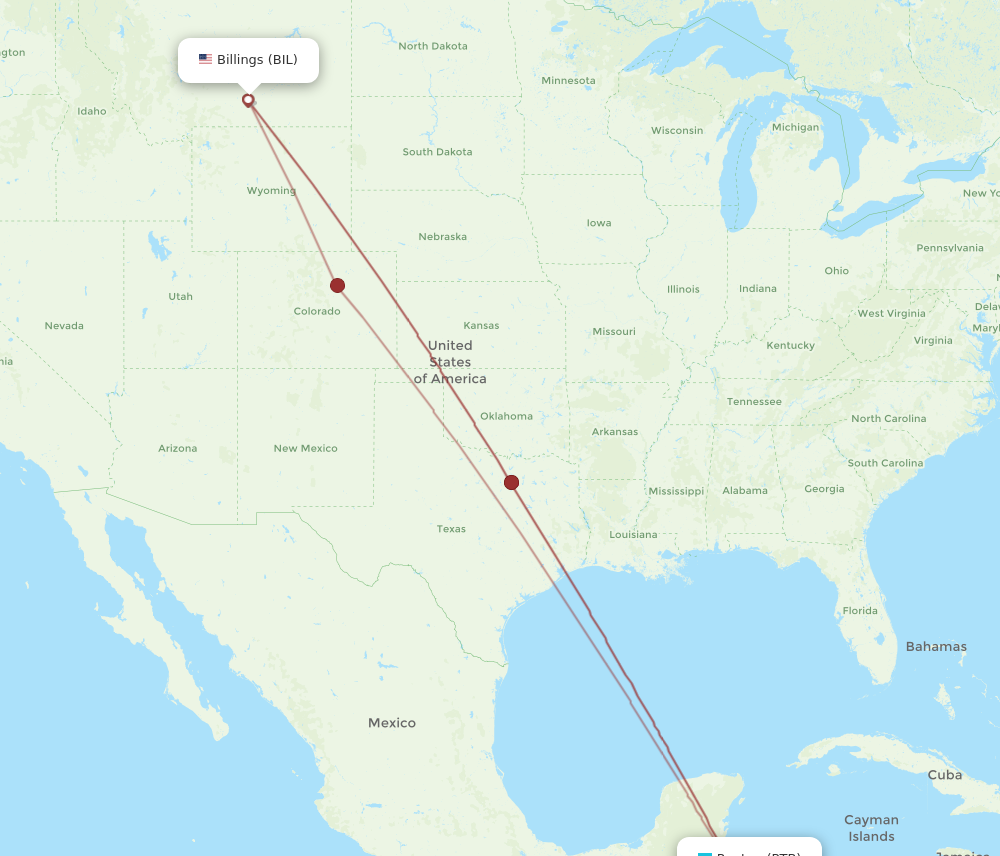 Flights From Roatan To Billings RTB To BIL Flight Routes