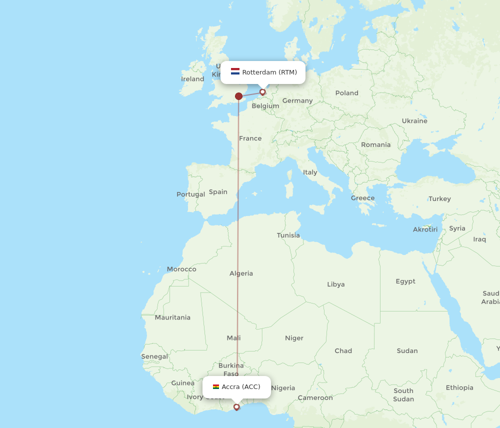 Flights From Rotterdam To Accra Rtm To Acc Flight Routes