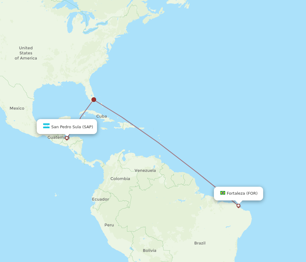 Flights From San Pedro Sula To Fortaleza SAP To FOR Flight Routes