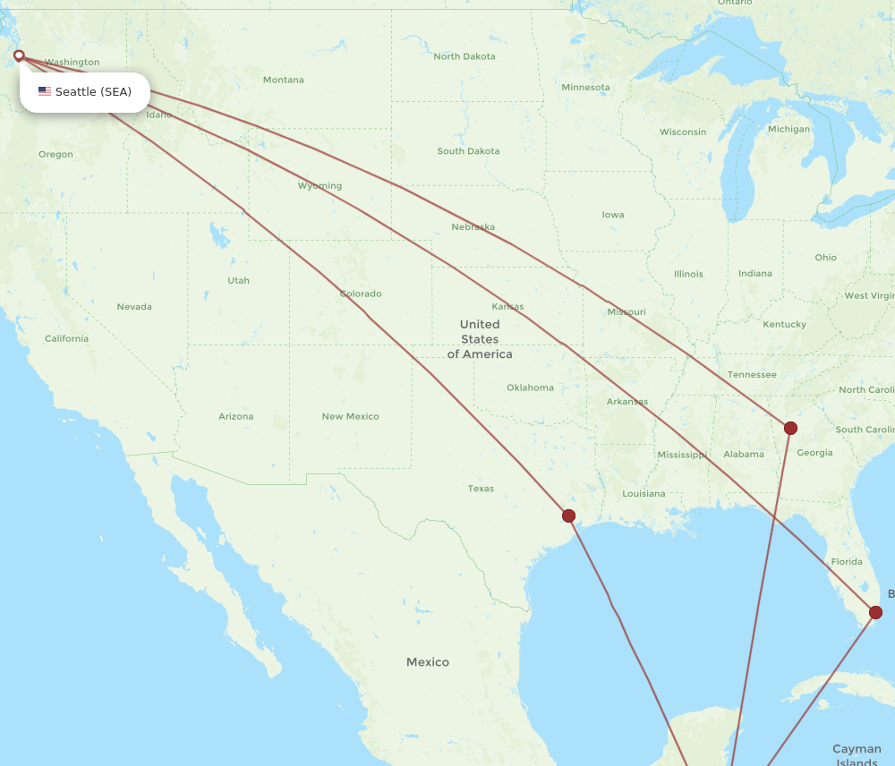 All Flight Routes From San Pedro Sula To Seattle SAP To SEA Flight