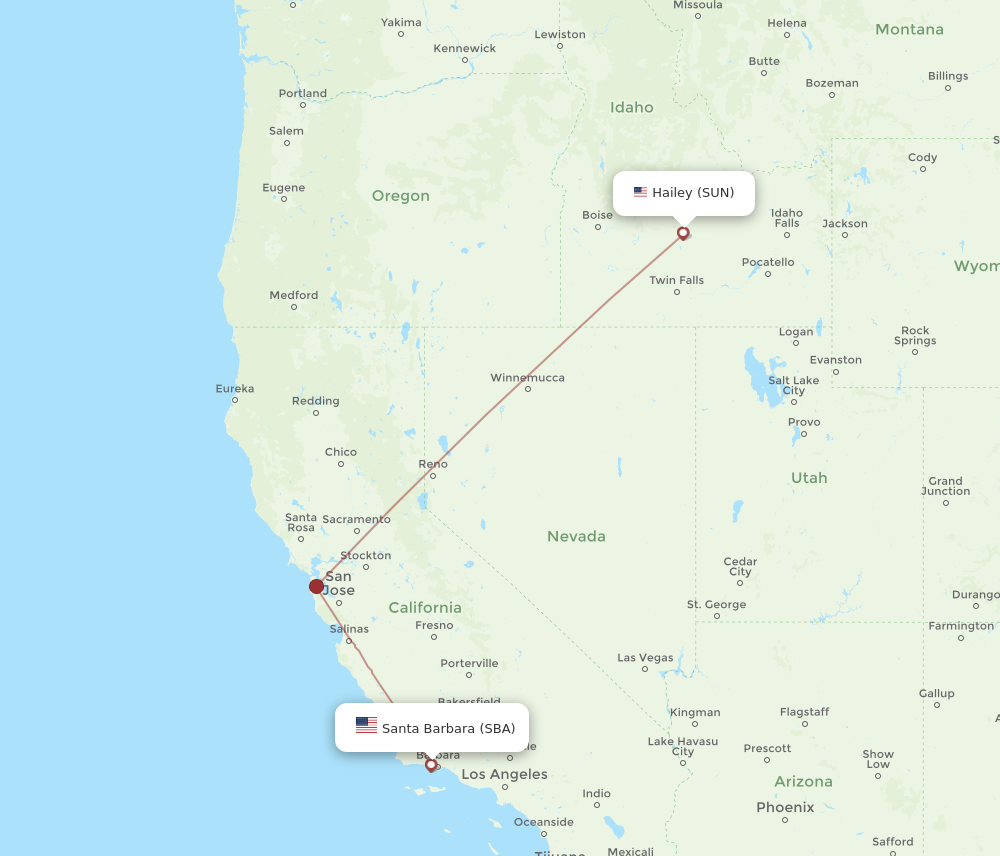 Flights From Santa Barbara To Sun Valley SBA To SUN Flight Routes