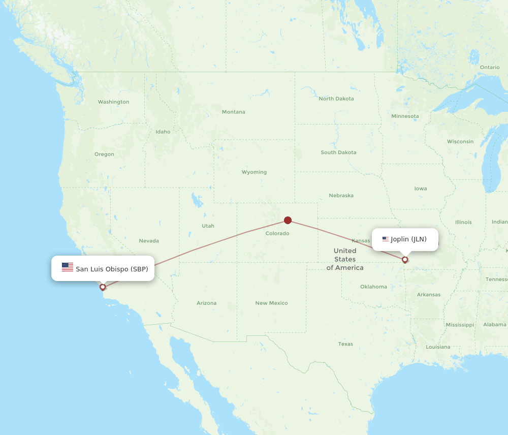 Flights From San Luis Obispo To Joplin Sbp To Jln Flight Routes