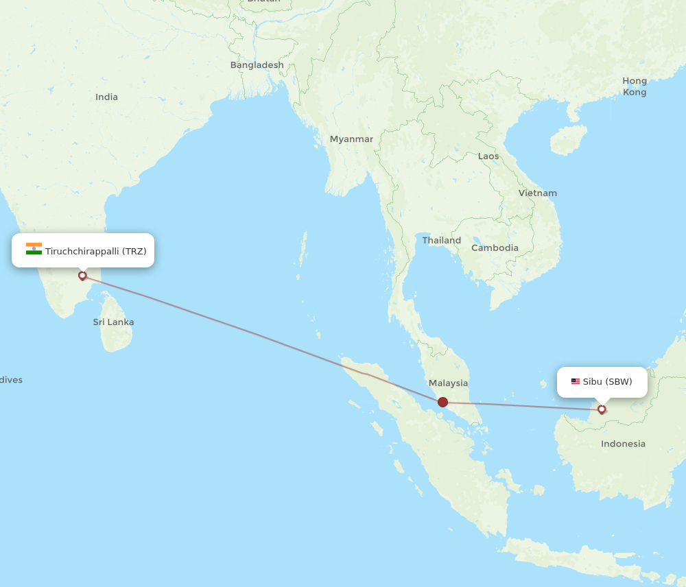 All Flight Routes From Sibu To Tiruchirappalli Sbw To Trz Flight Routes