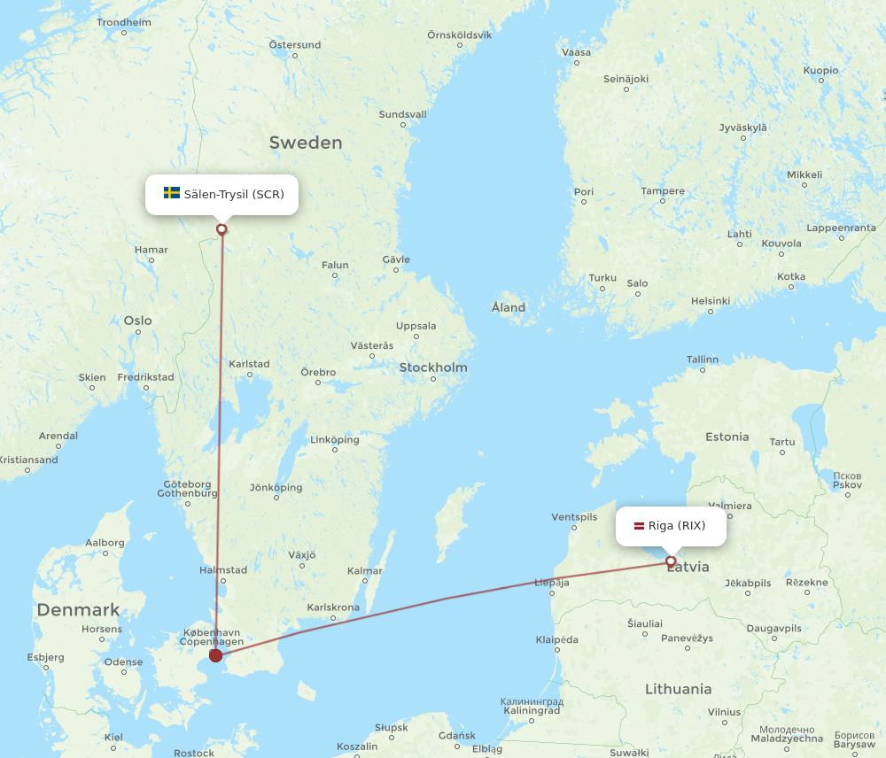 Flights From Riga To Salen RIX To SCR Flight Routes