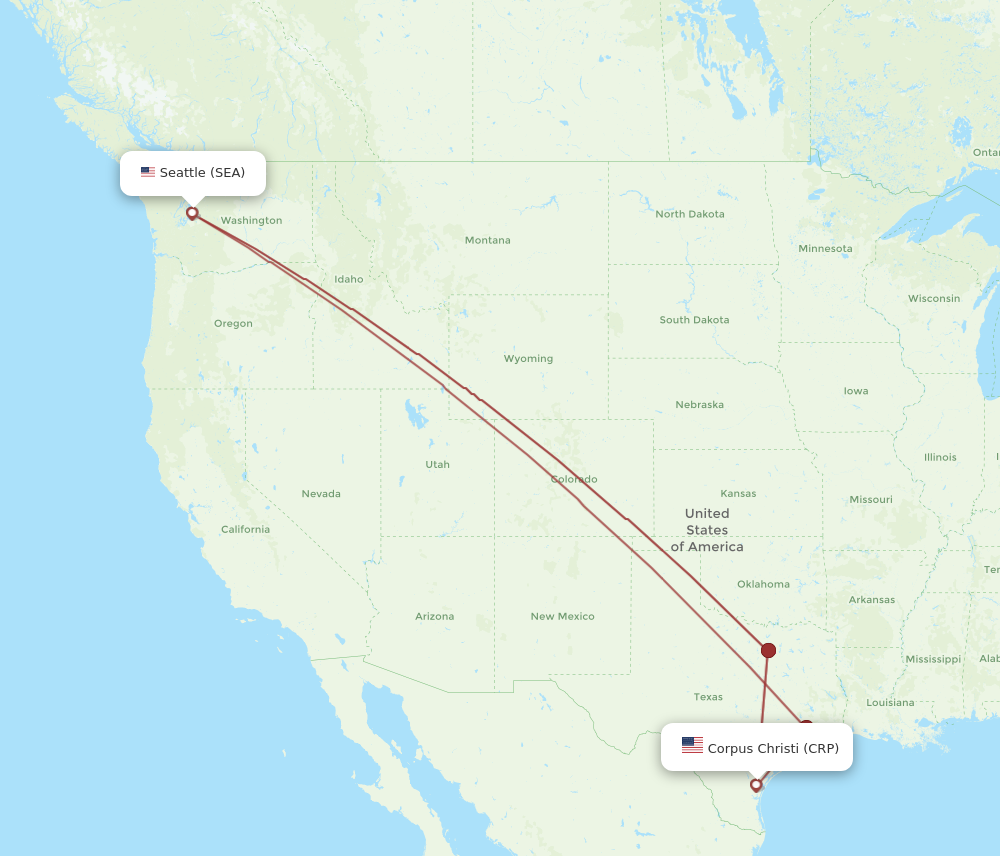 All Flight Routes From Seattle To Corpus Christi Sea To Crp Flight