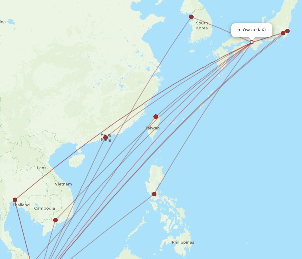 All Flight Routes From Singapore To Osaka Sin To Kix Flight Routes