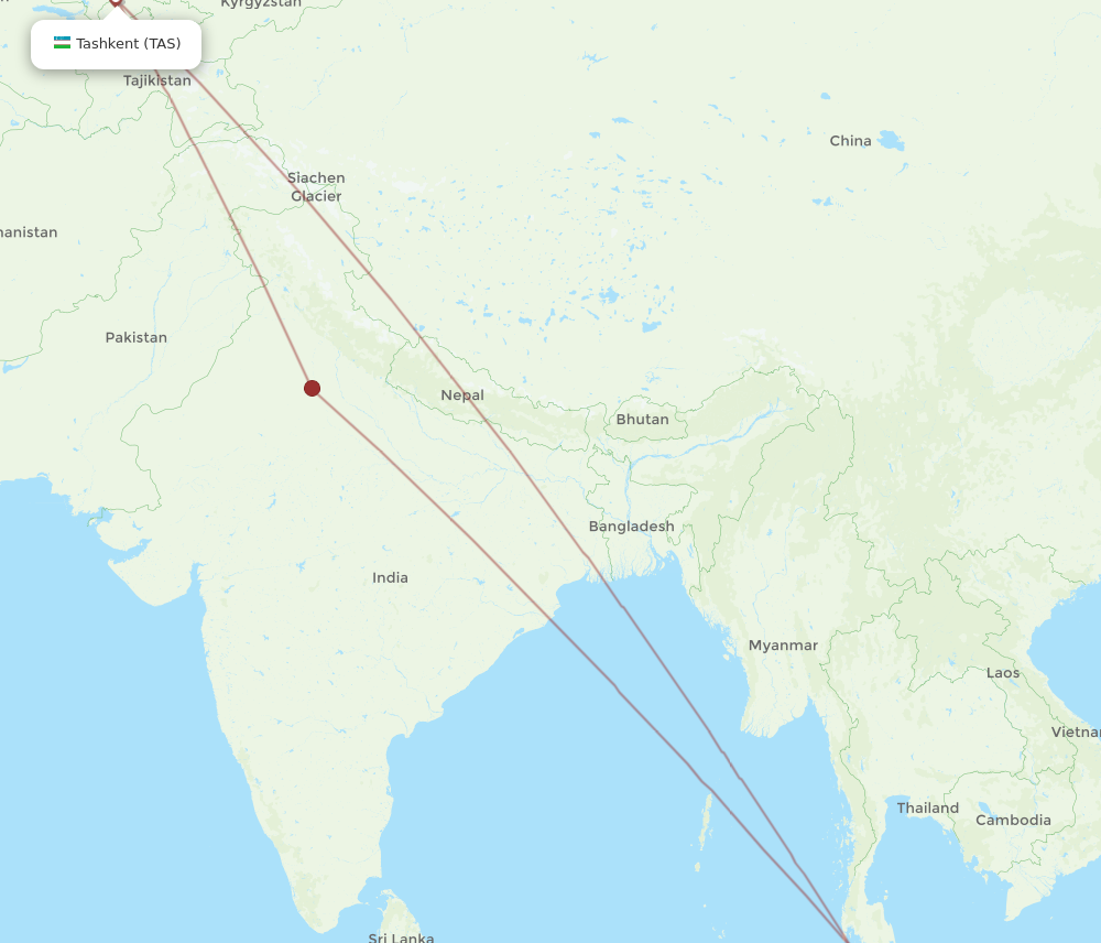 All Flight Routes From Singapore To Tashkent Sin To Tas Flight Routes