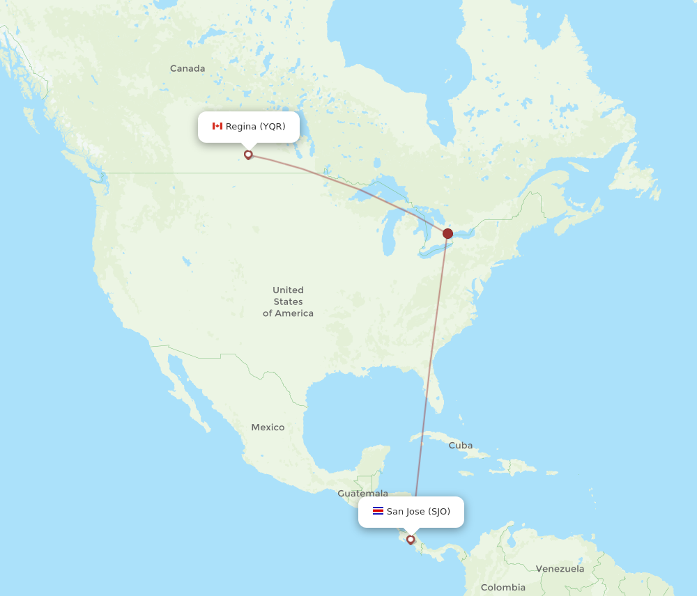 Flights From San Jose To Regina Sjo To Yqr Flight Routes