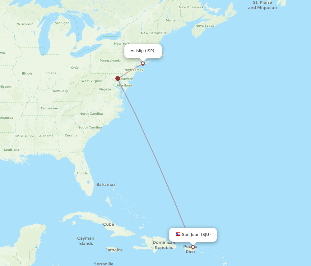 All Flight Routes From San Juan To Islip Sju To Isp Flight Routes