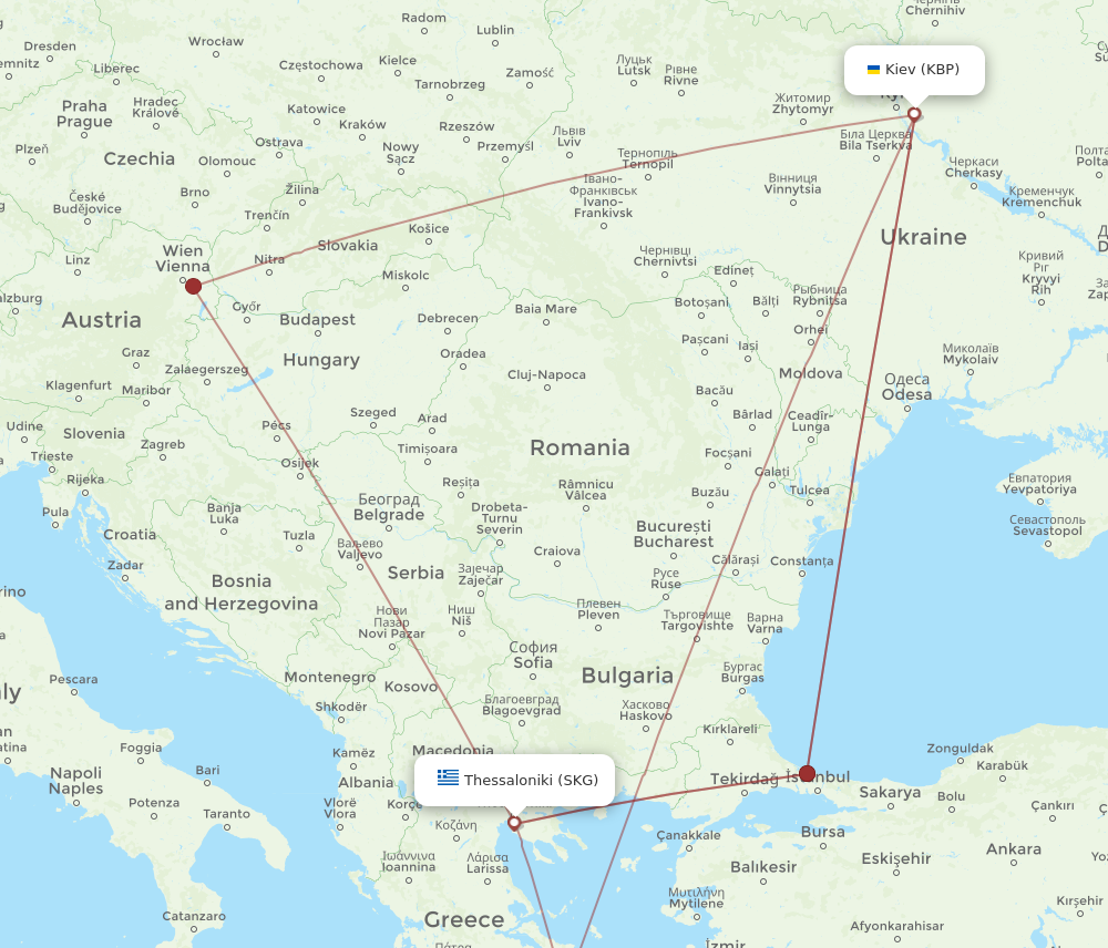 All Flight Routes From Thessaloniki To Kiev Kyiv Skg To Kbp Flight